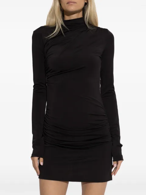 Off-White ruched long-sleeve mini dress