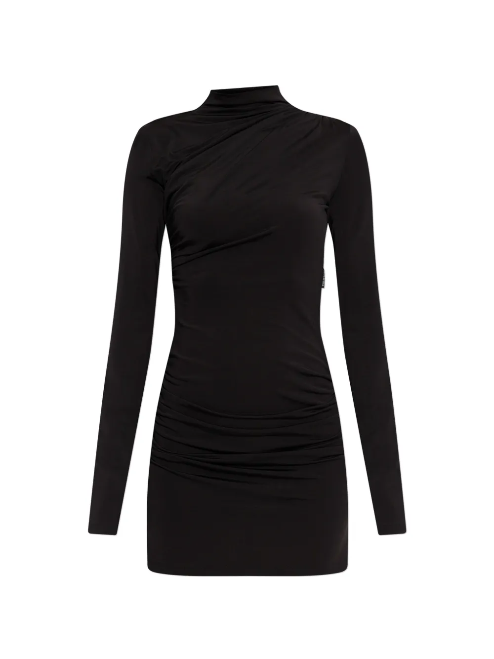 Off-White ruched long-sleeve mini dress - Nero