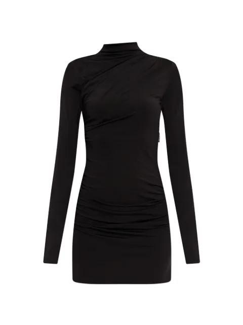 Off-White ruched long-sleeve mini dress