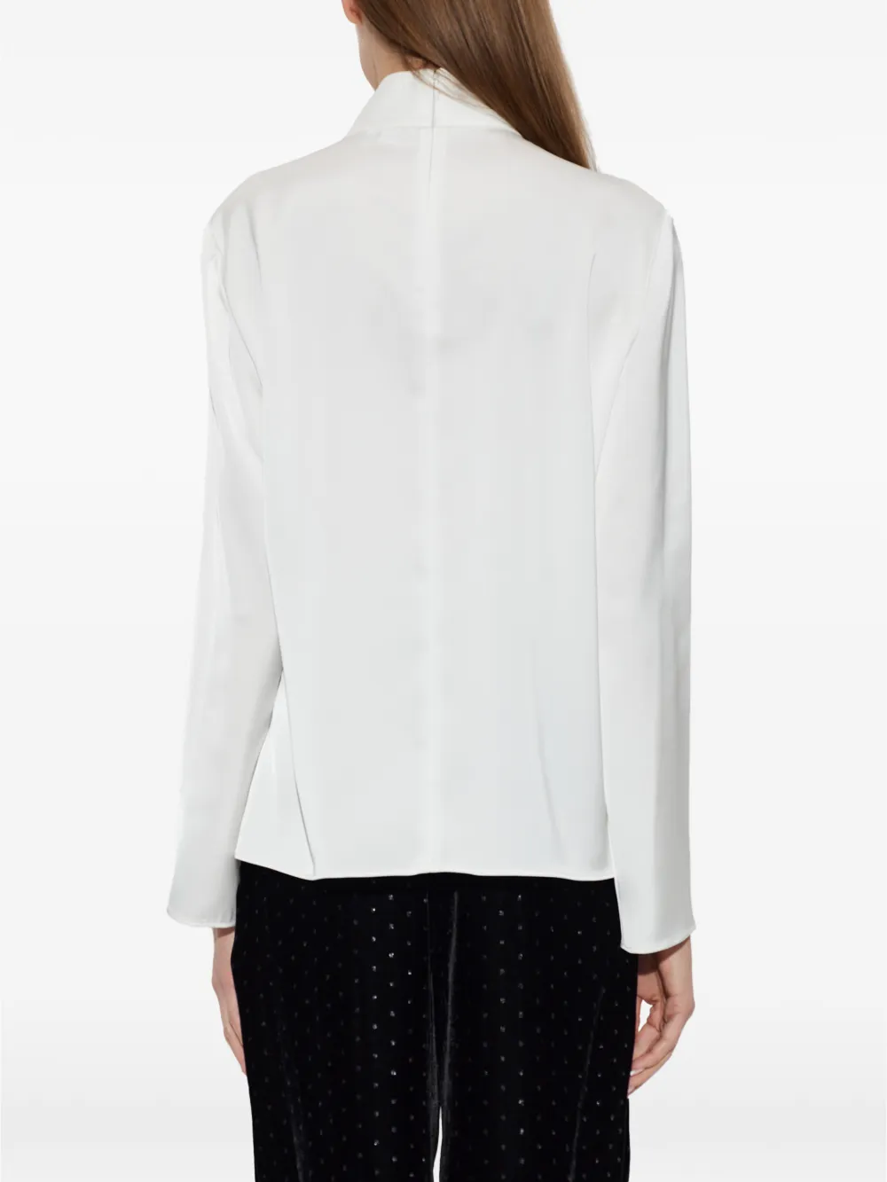 Emporio Armani Top met satijnen afwerking en sjaaldetail Wit