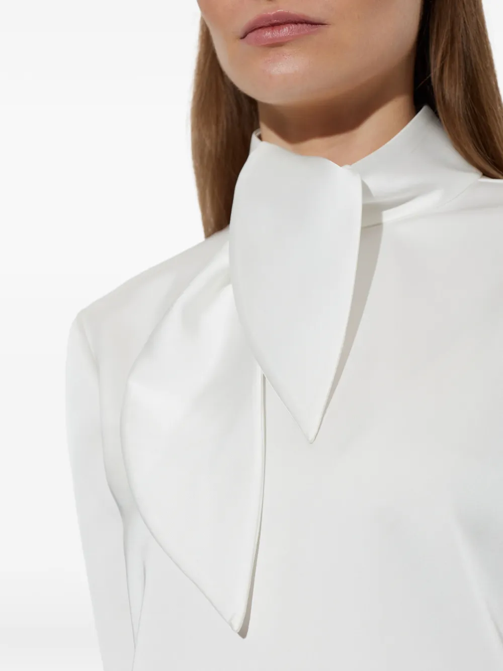 Emporio Armani Top met satijnen afwerking en sjaaldetail Wit