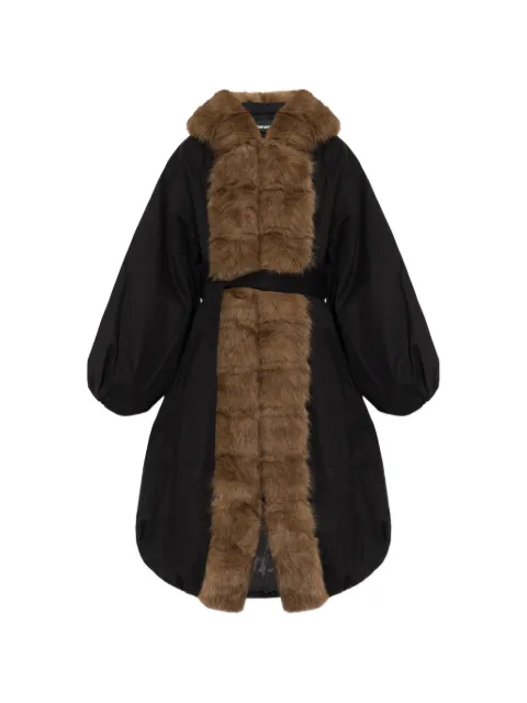 ROTATE BIRGER CHRISTENSEN faux-fur collar coat black
