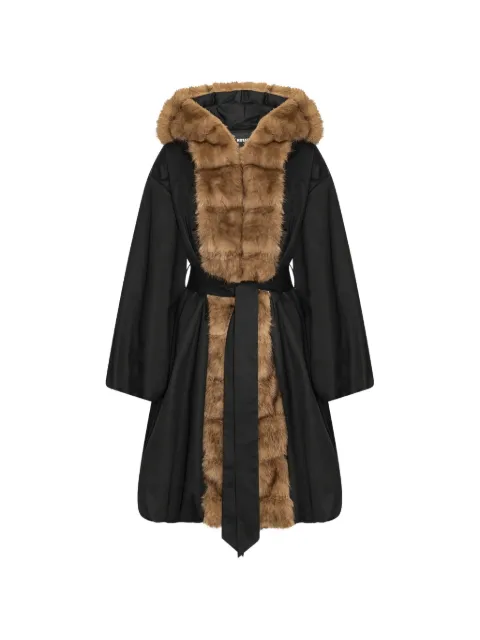 ROTATE BIRGER CHRISTENSEN faux-fur collar coat black