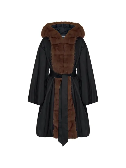 ROTATE BIRGER CHRISTENSEN faux-fur collar coat black
