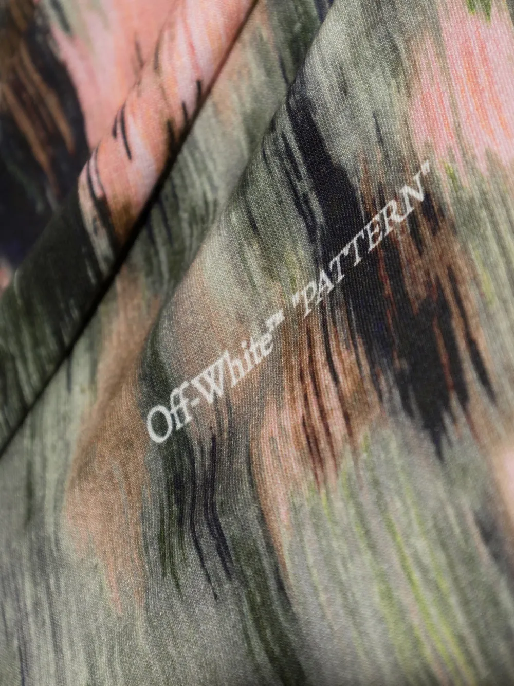 Off-White Midi-jurk met abstracte print Groen
