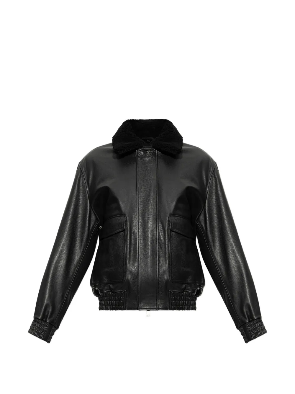 Arma Bari faux-fur-collar leather jacket - Nero
