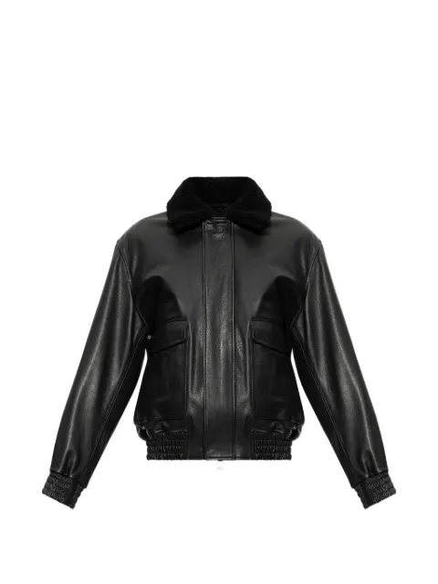 Arma Bari faux-fur-collar leather jacket