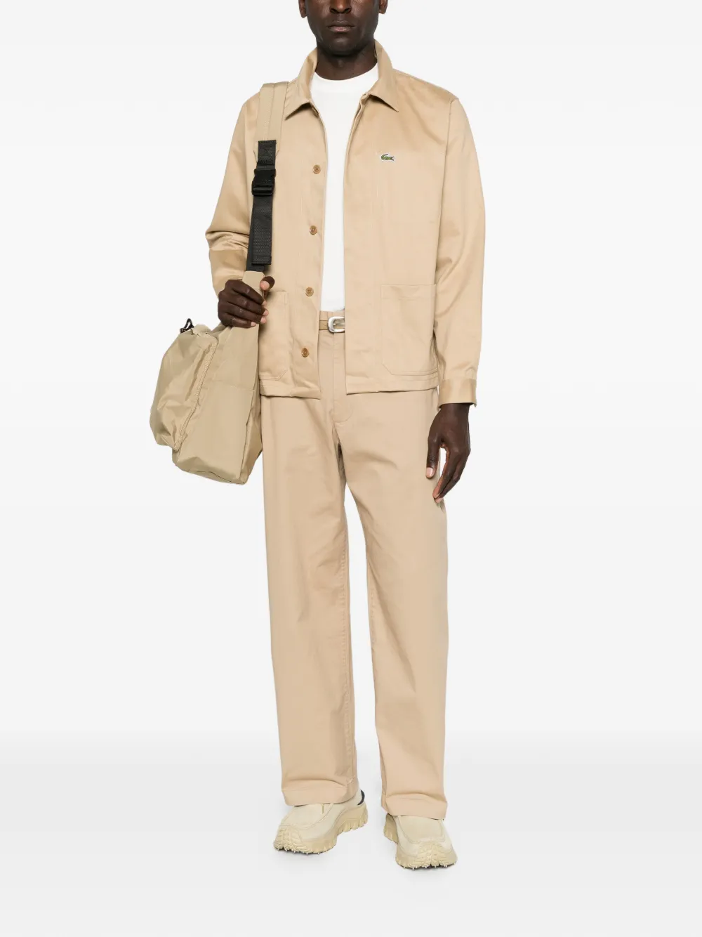 Lacoste Straight broek Beige