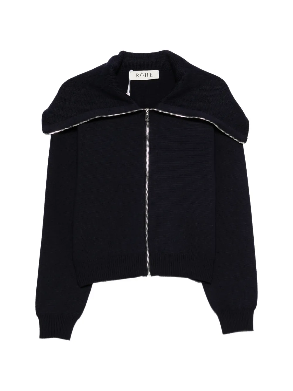 Róhe zip-up ribbed-trim cardigan