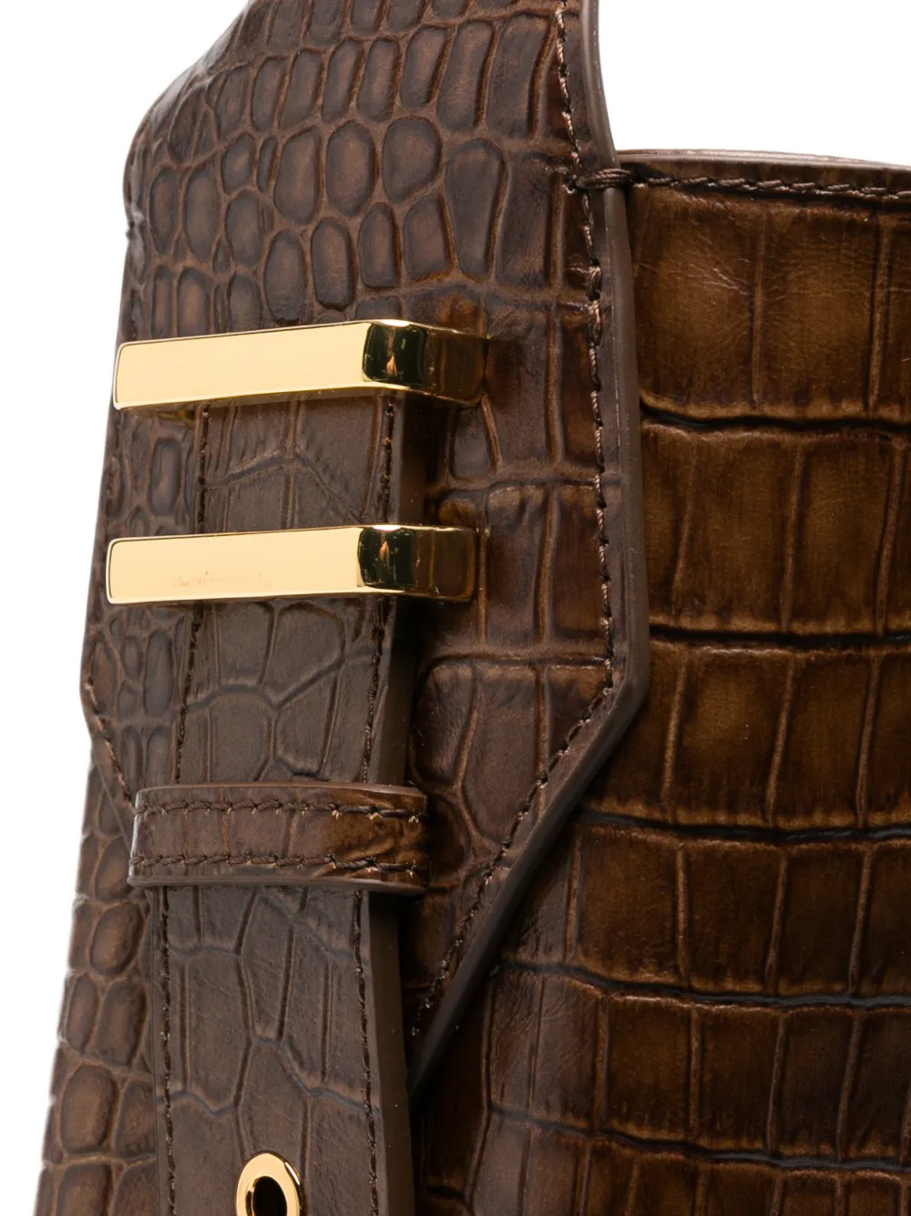 Patrizia Pepe Ark leren shopper Bruin