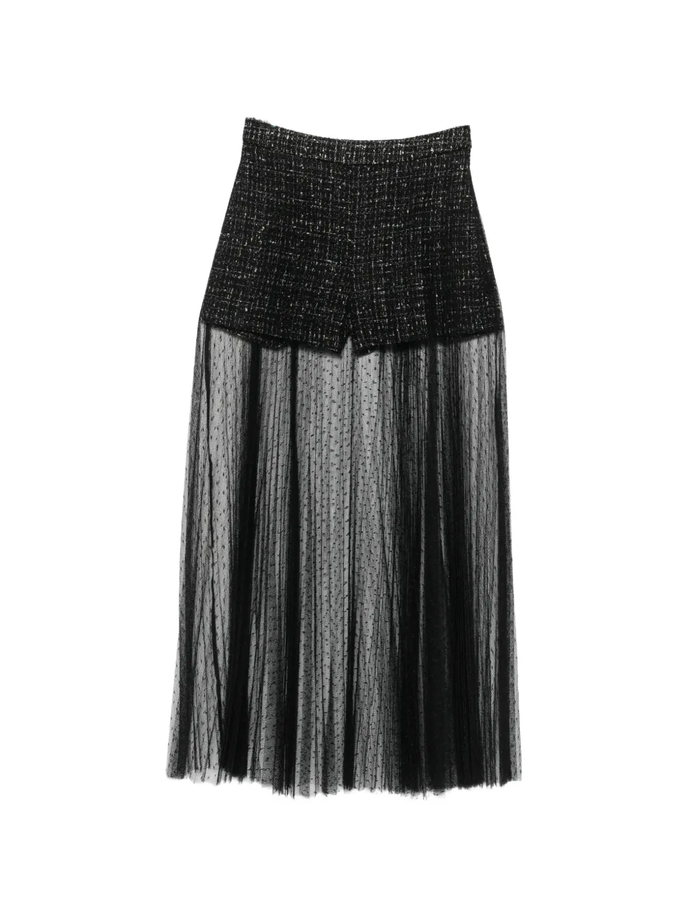 TWINSET bouclé tulle-overlay short