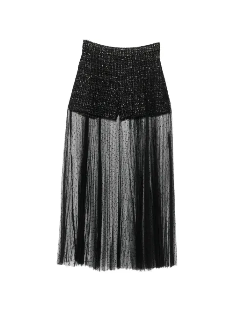 TWINSET bouclé tulle-overlay short