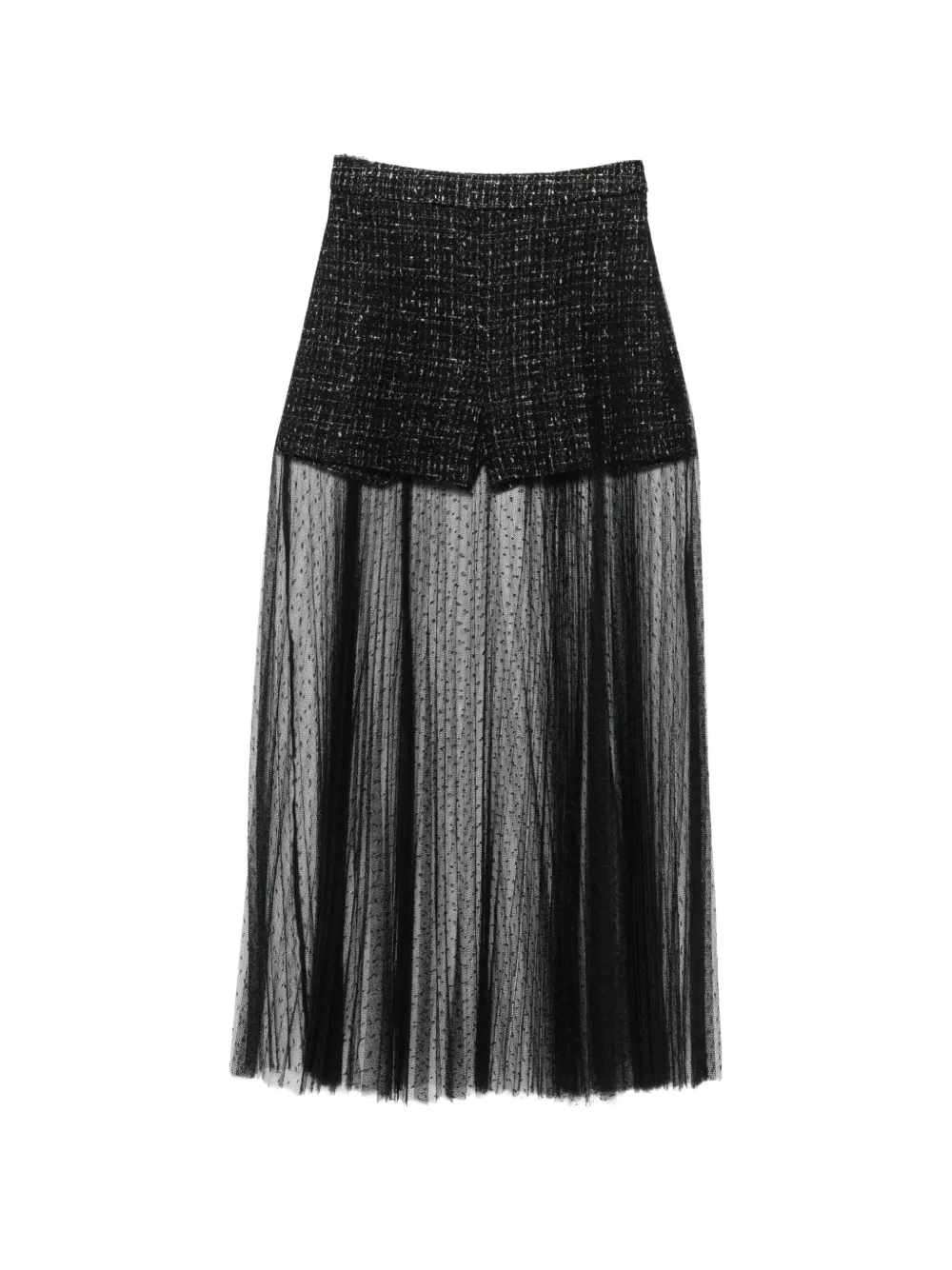 TWINSET short tweed à superposition en tulle - Noir TWINSET short tweed à superposition en tulle - Noir