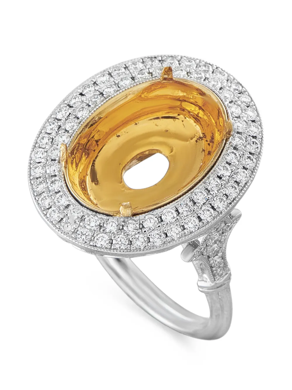 LB Exclusive diamond oval halo ring - Argento