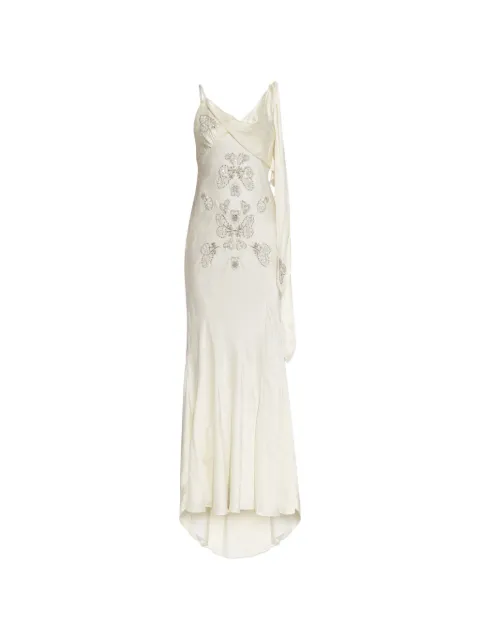 Self-Portrait embellished satin maxi dress
