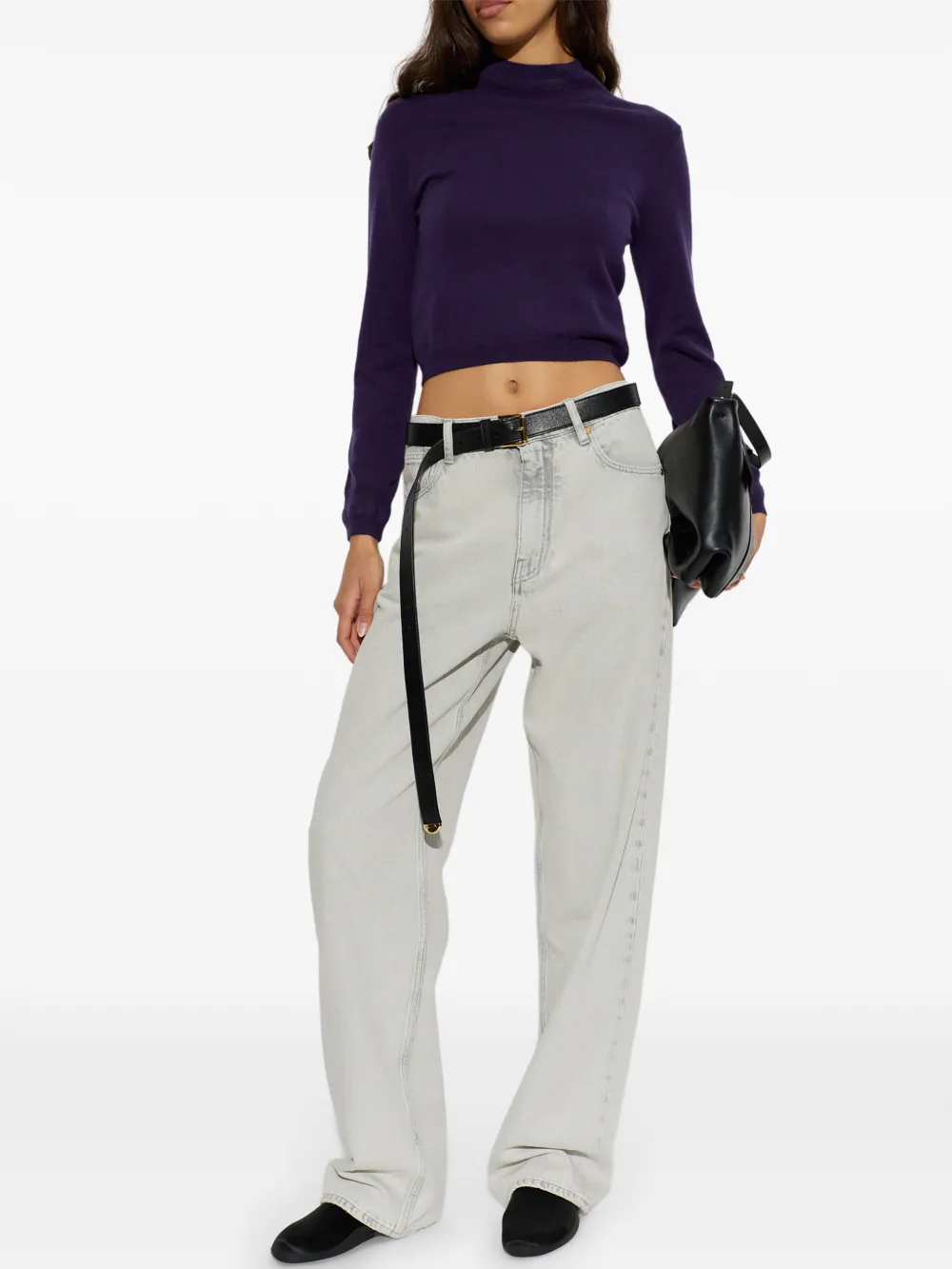 Jil Sander cashmere long-sleeve sweater Paars
