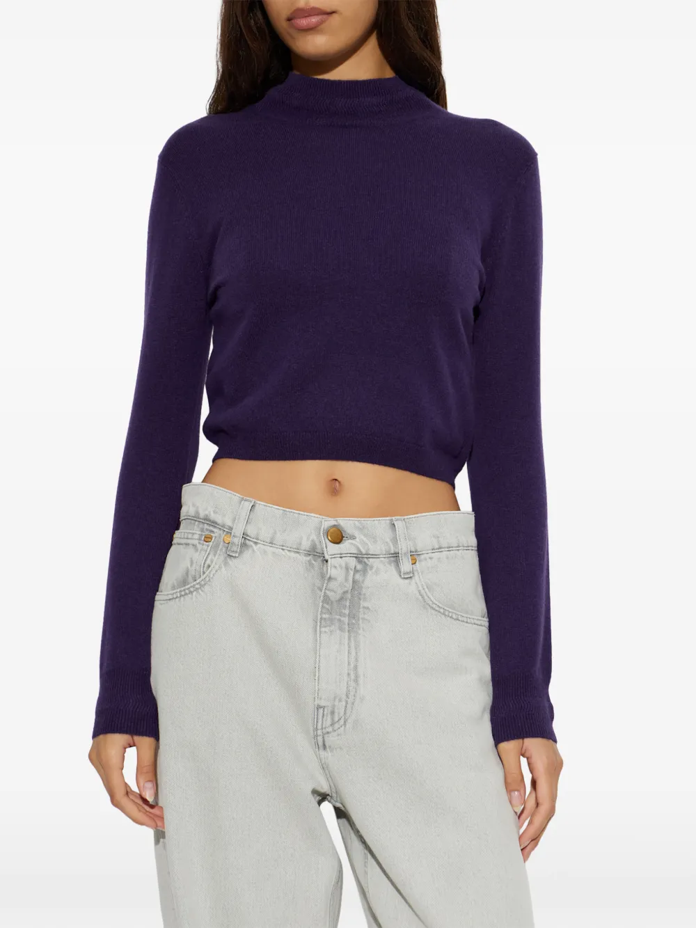 Jil Sander cashmere long-sleeve sweater Paars