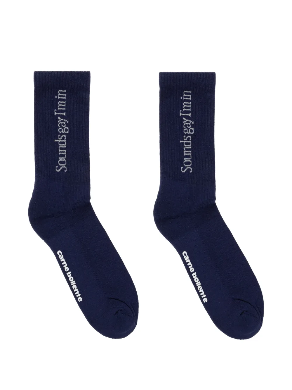 CARNE BOLLENTE logo-embroidered ribbed socks - Blu