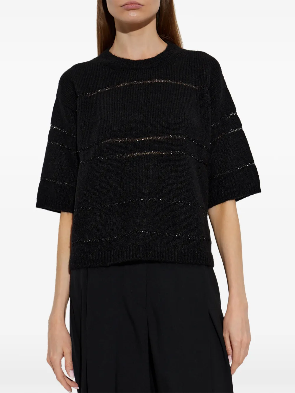Fabiana Filippi sequin-embellished sweater Zwart