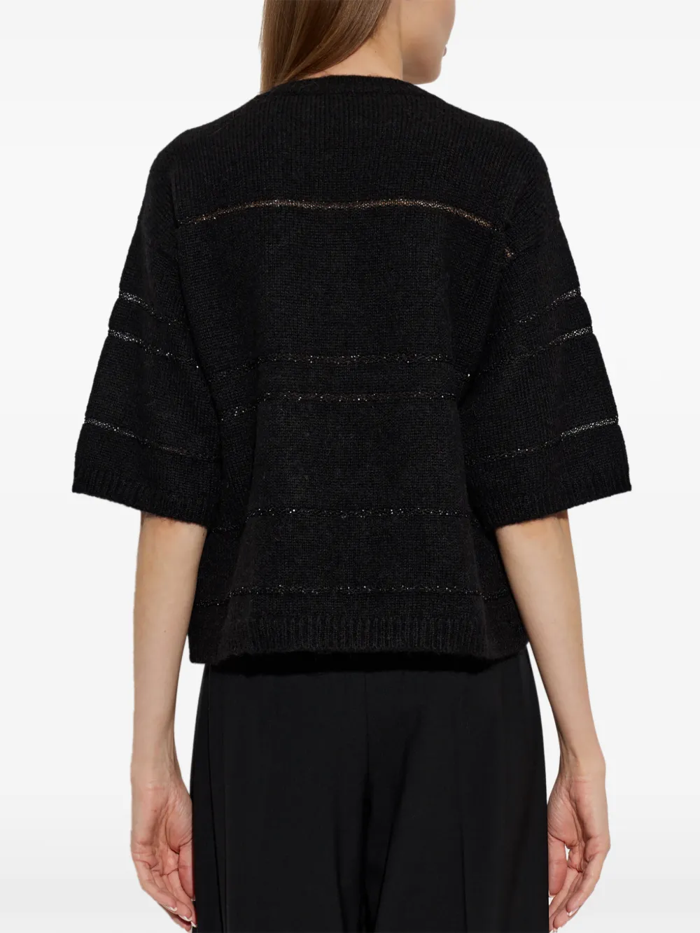 Fabiana Filippi sequin-embellished sweater Zwart