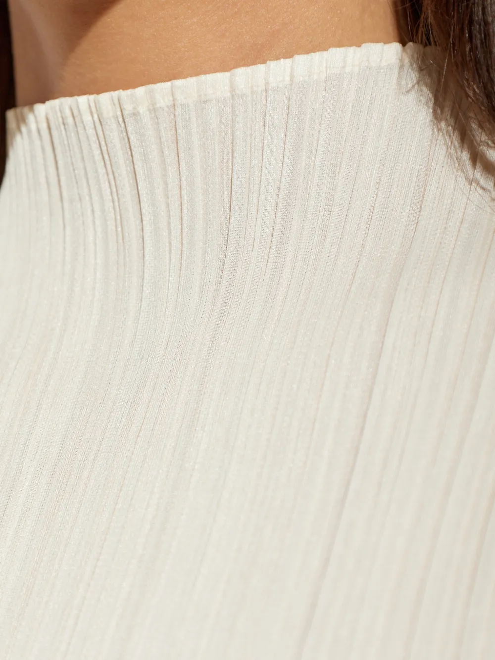 Pleats Please Issey Miyake Geplooide top Beige
