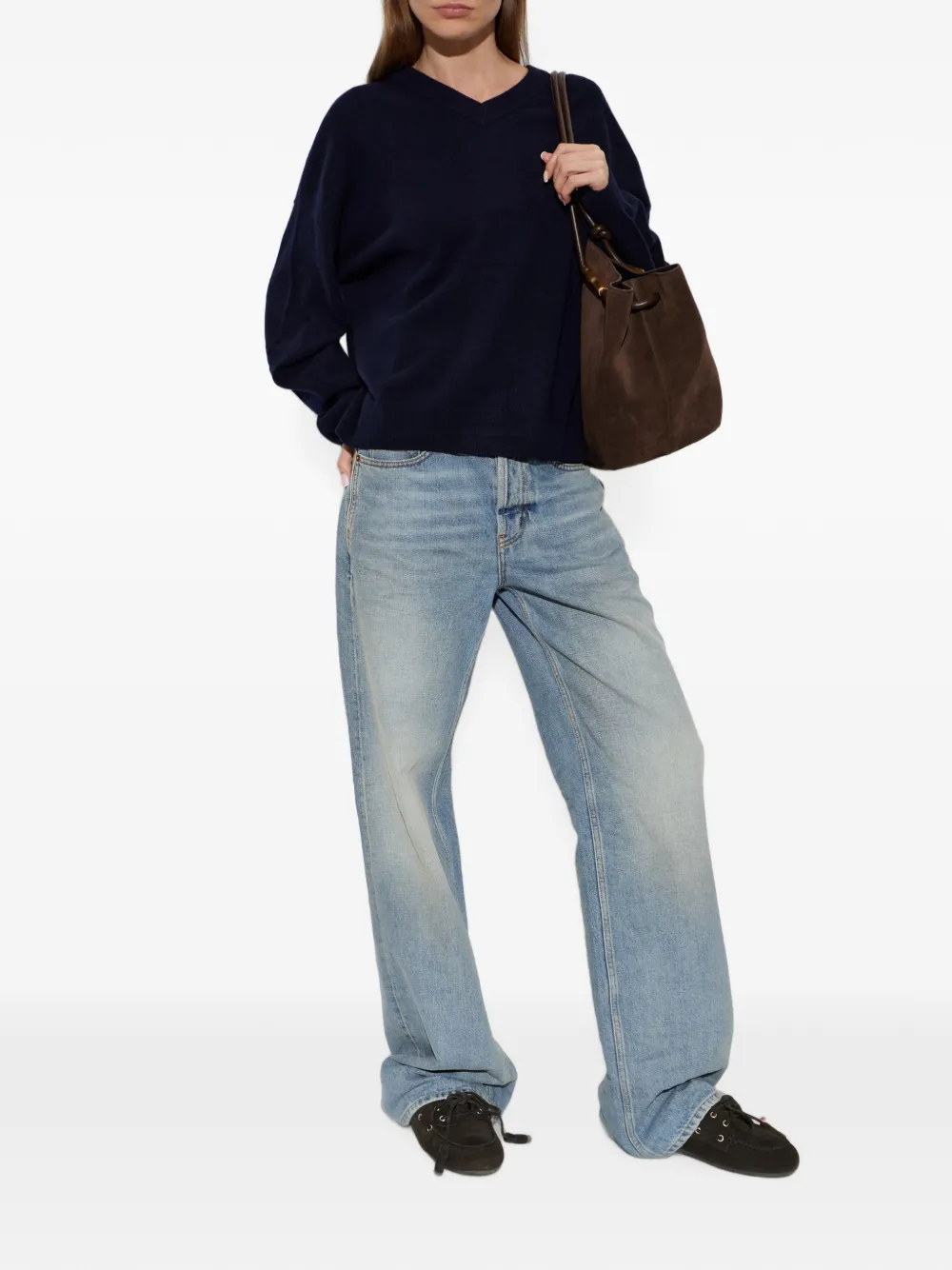 Gestuz Gzmanzi trui met V-hals Blauw