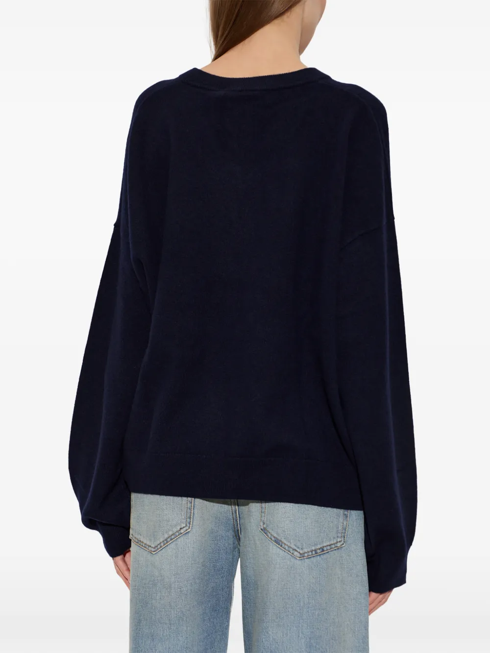 Gestuz Gzmanzi trui met V-hals Blauw