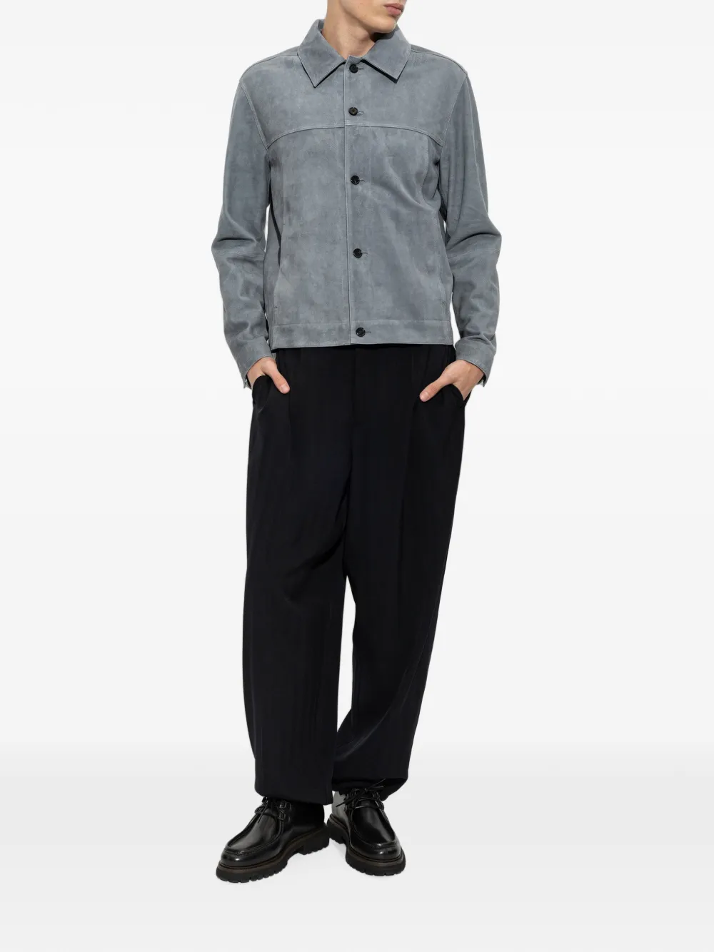 Arma Jaden leren jack Blauw