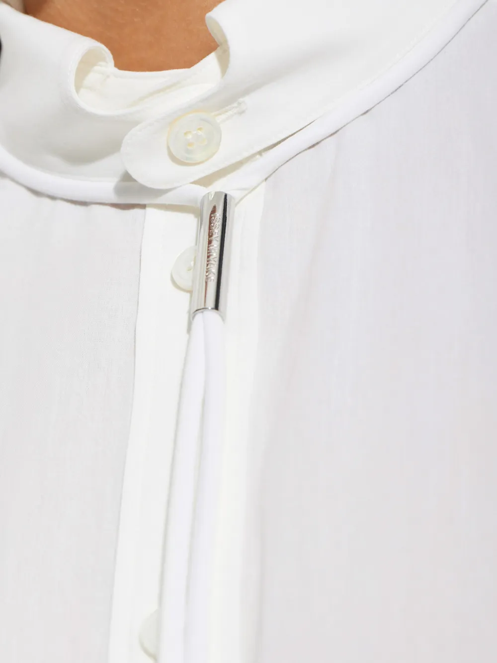 Issey Miyake Monsieur drawstring-detail shirt Wit