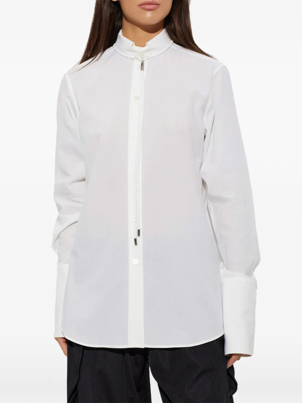 Issey Miyake Monsieur drawstring-detail shirt Wit
