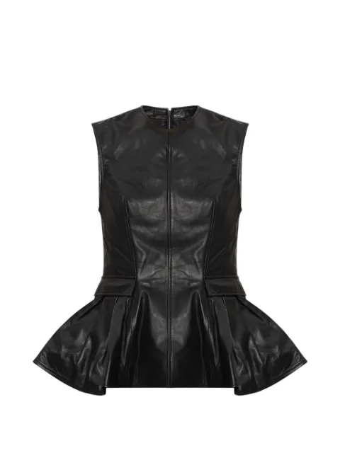 ROTATE BIRGER CHRISTENSEN peplum leather top black