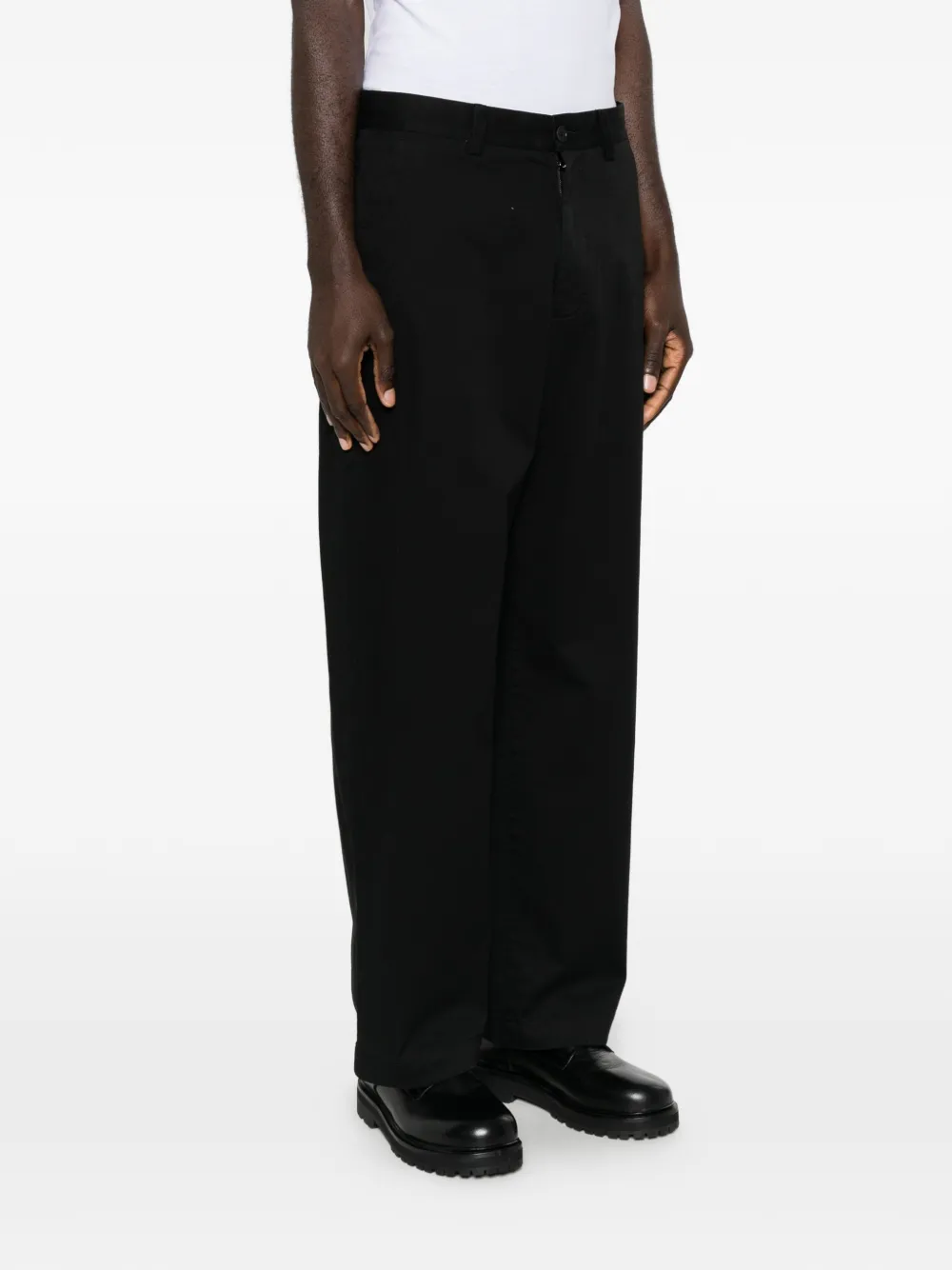 Lacoste Straight broek met logopatch Zwart