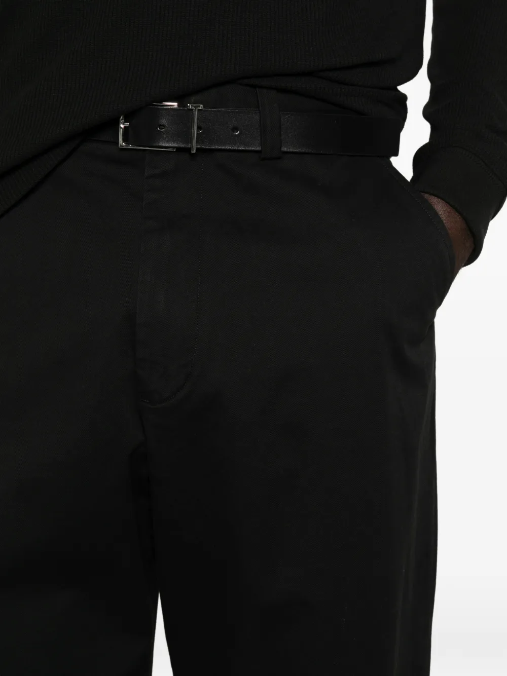Lacoste Straight broek met logopatch Zwart
