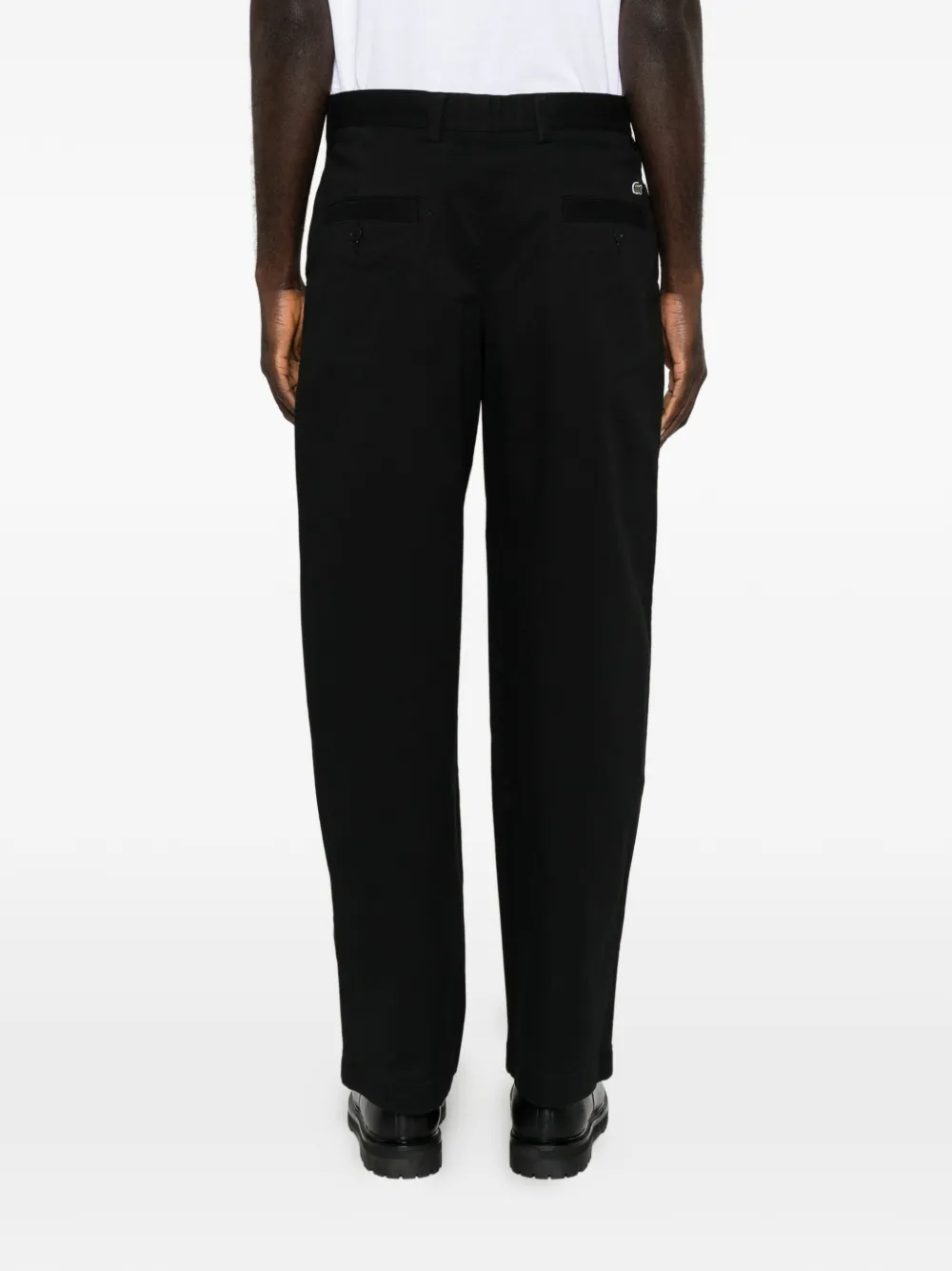 Lacoste Straight broek met logopatch Zwart