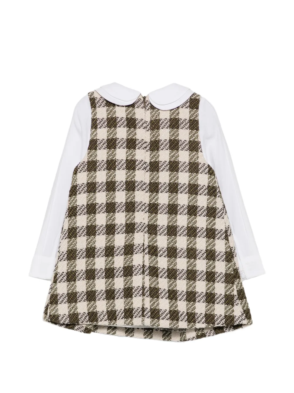 Abel & Lula Geruite jurk met dubbele rij knopen Beige