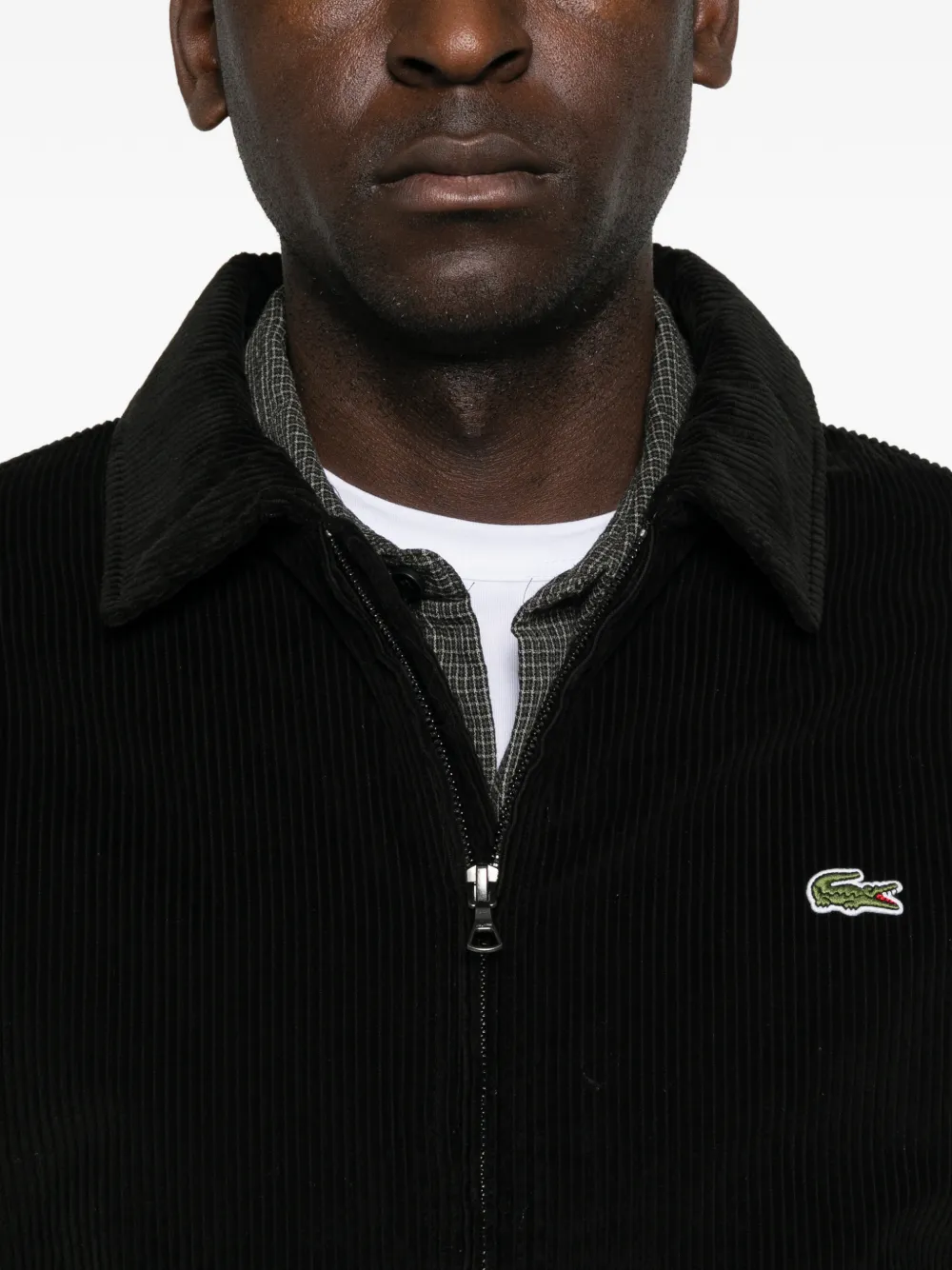 Lacoste Ribfluwelen shirtjack Zwart