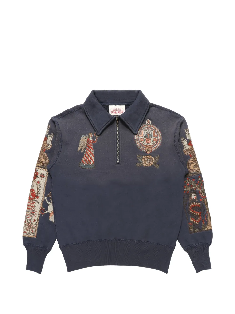 Samuel Zelig Folk embroidered quarter-zip sweatshirt