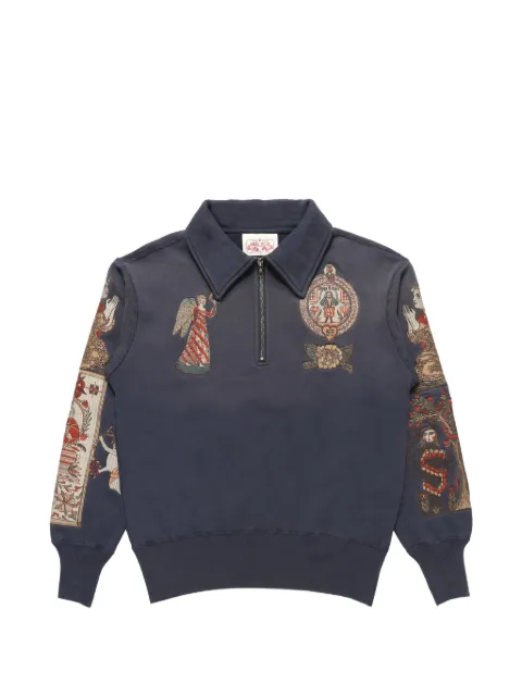 Samuel Zelig Folk embroidered quarter-zip sweatshirt 