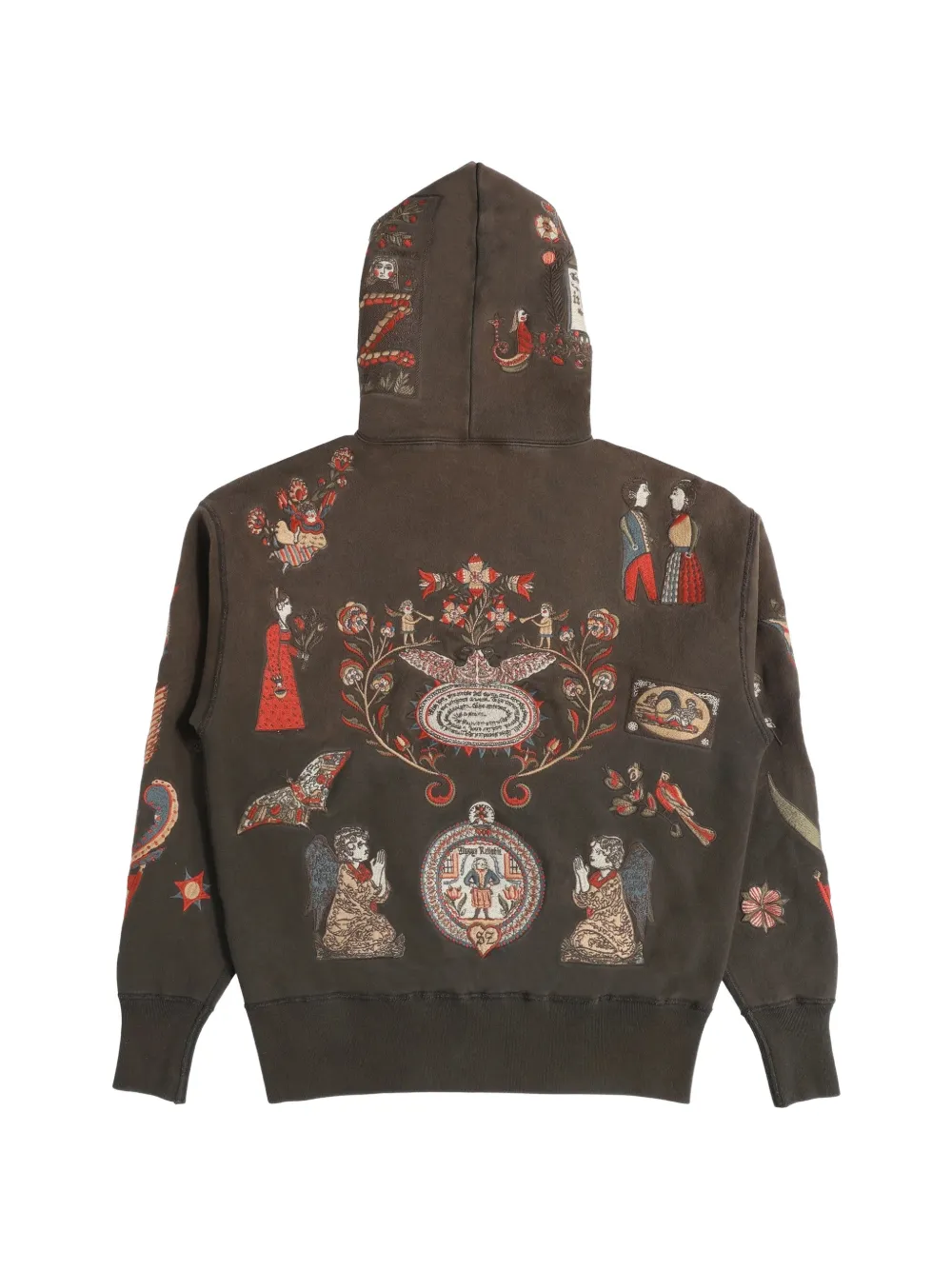 Samuel Zelig Folk hoodie met borduurwerk Groen