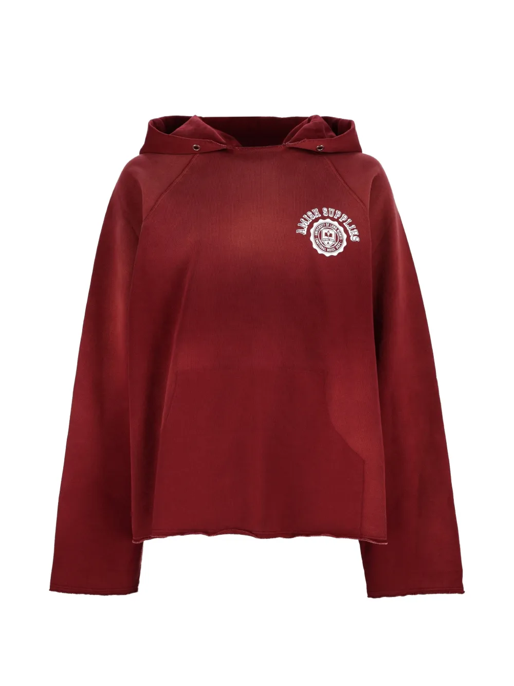 AMISH logo-print raglan-sleeve hoodie Rood