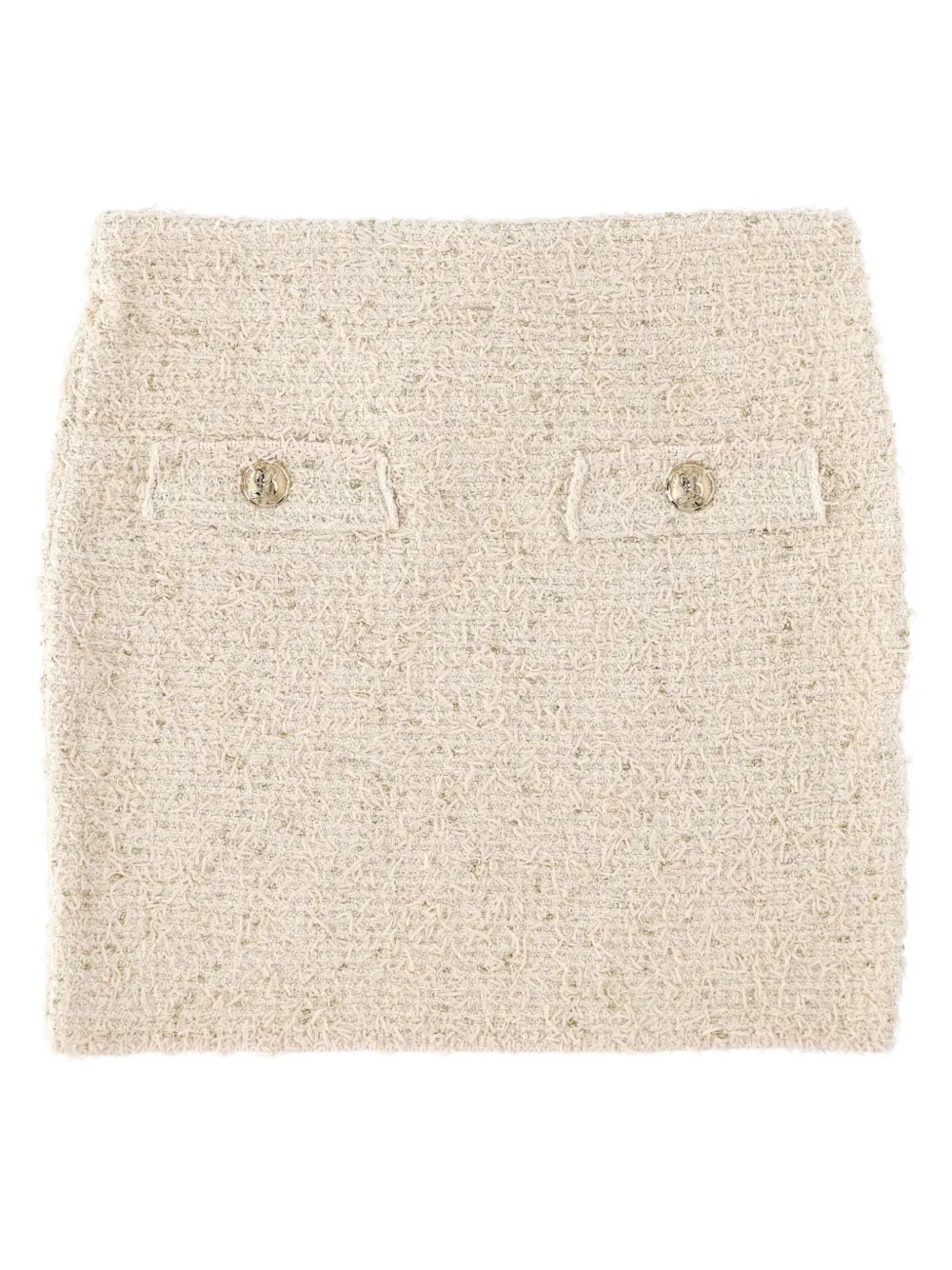 Balmain bouclé button-detail skirt Beige