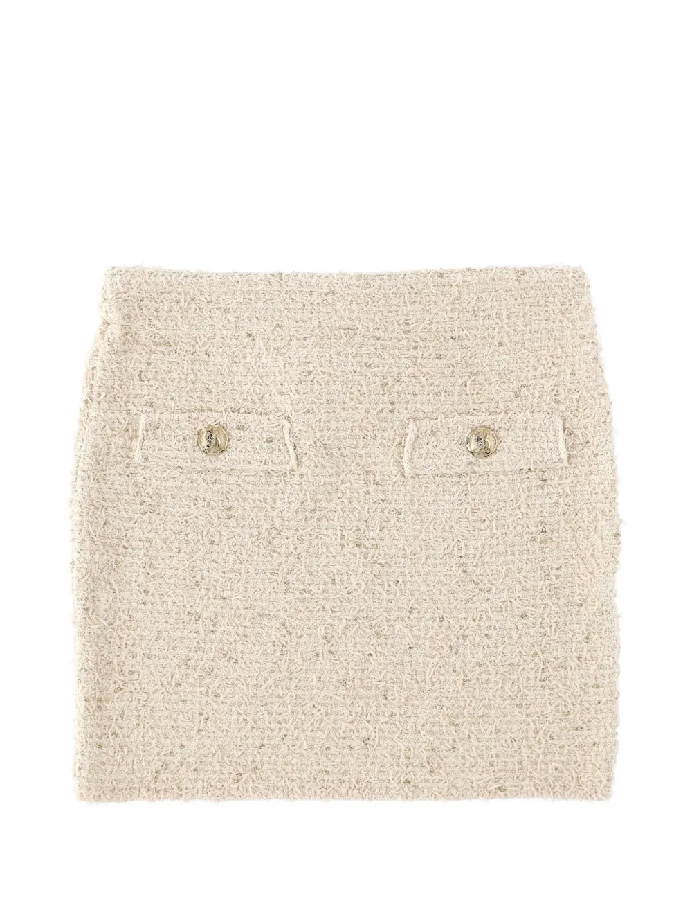 Balmain bouclé button-detail skirt Beige