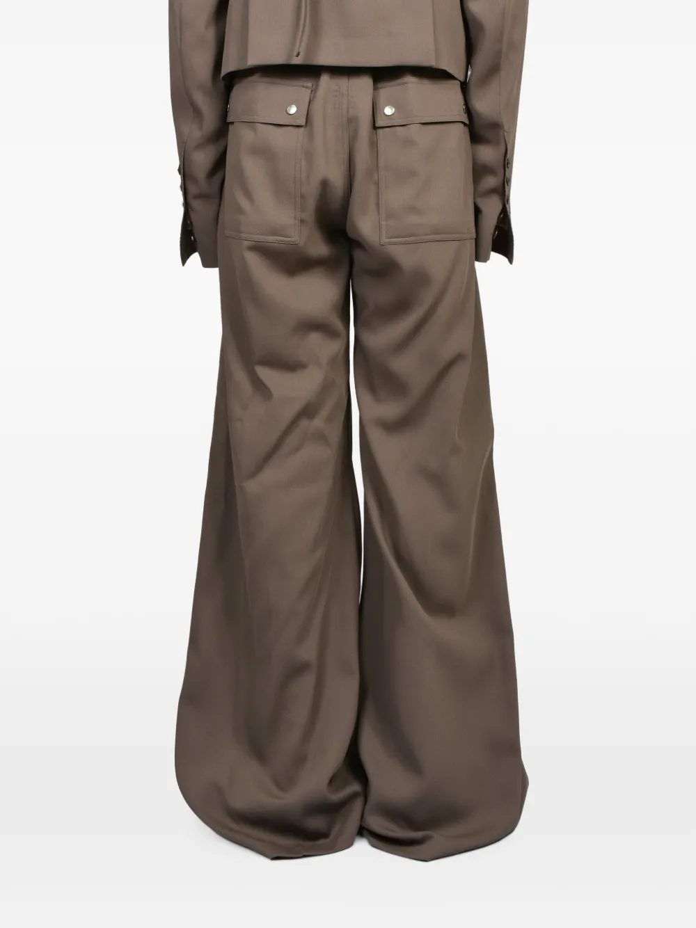 Rick Owens Bela drawstring wide-leg wool trousers Grijs