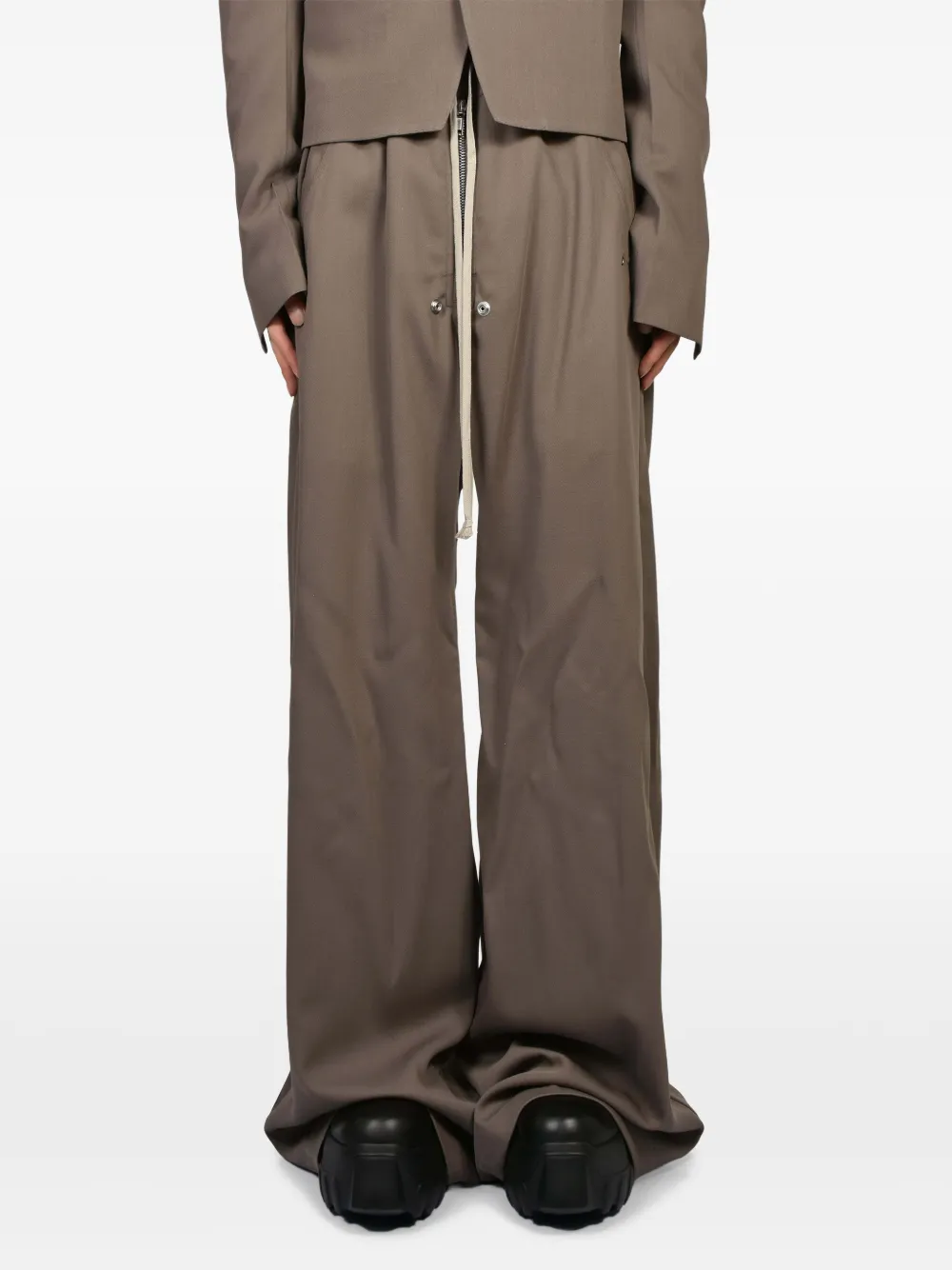 Rick Owens Bela drawstring wide-leg wool trousers Grijs