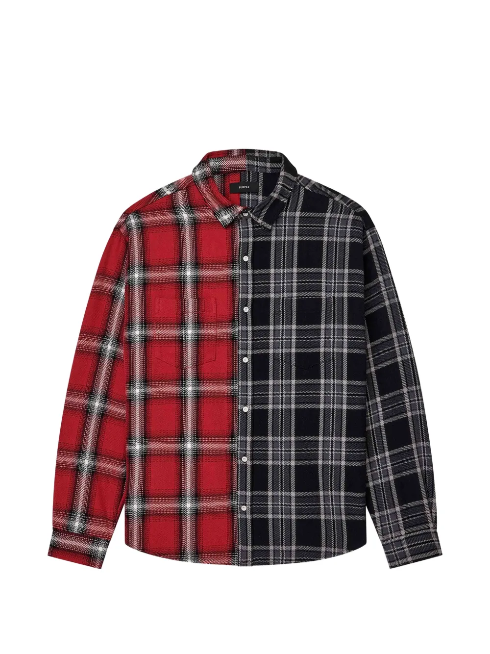 Purple Brand two-tone plaid shirt