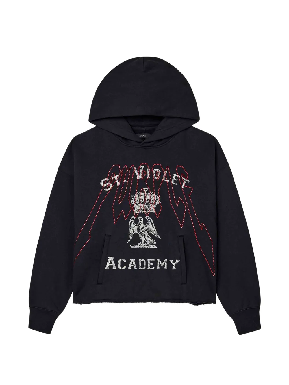 Purple Brand graphic-print raw-cut hoodie - Nero