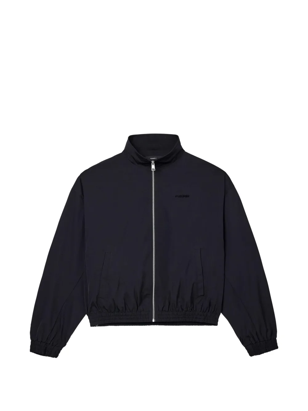 Purple Brand logo-embroidered zip-up jacket - Nero