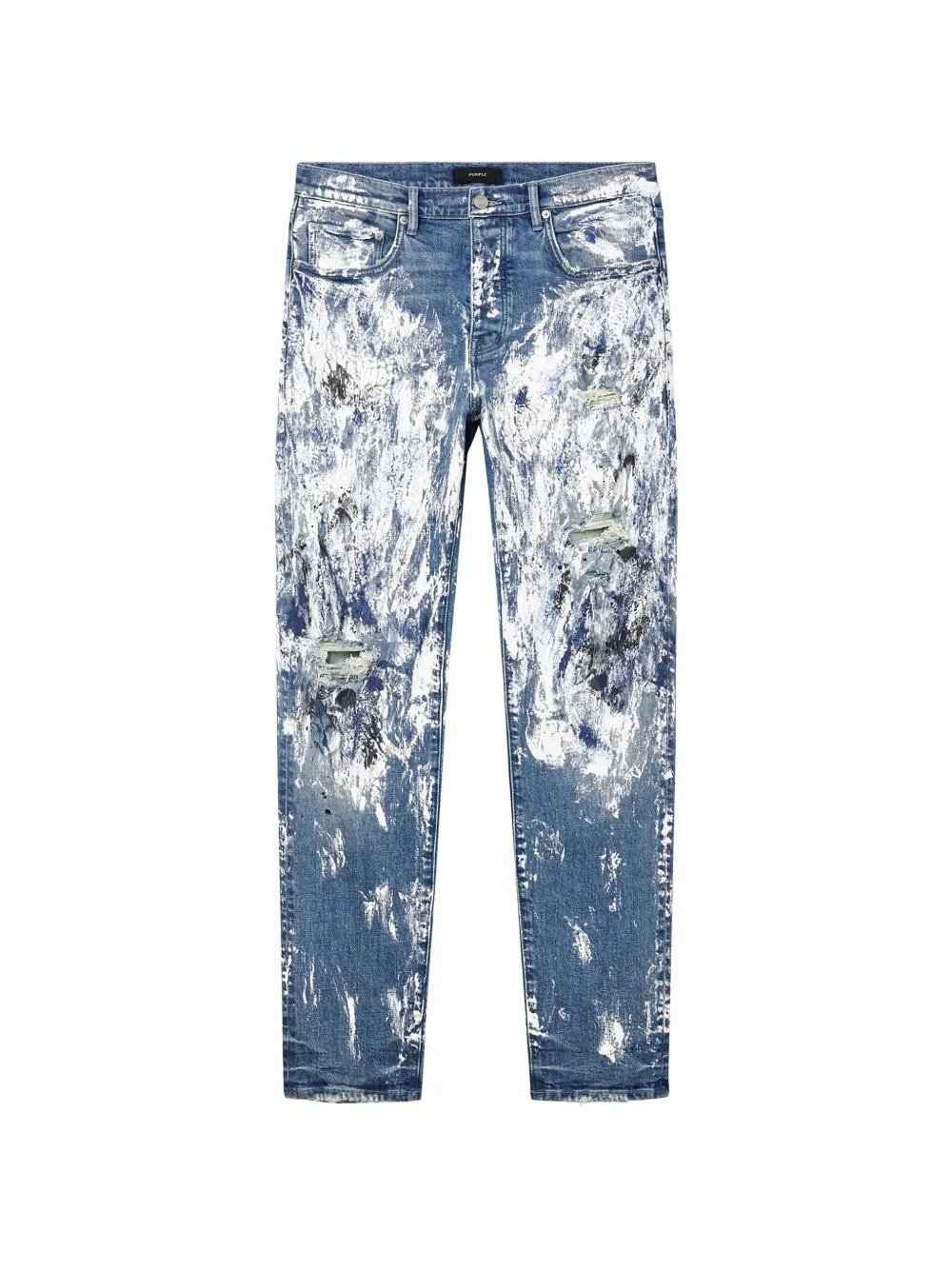 Purple Brand paint-overlay distressed jeans - Blu