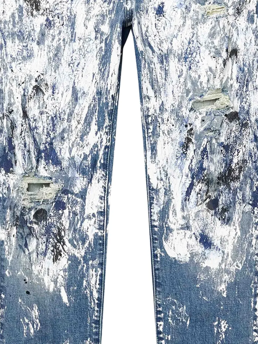 Purple Brand Gerafelde jeans met verflaag Blauw