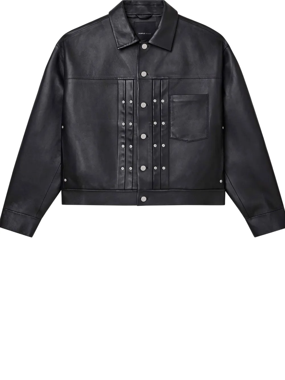 Purple Brand Leren jack verfraaid met studs Zwart